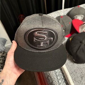 Dark gray and black size 7 new era 49ers hat